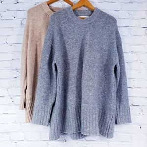 Zara Knit Oversized Sweater Tan & Grey Size Medium